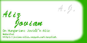 aliz jovian business card